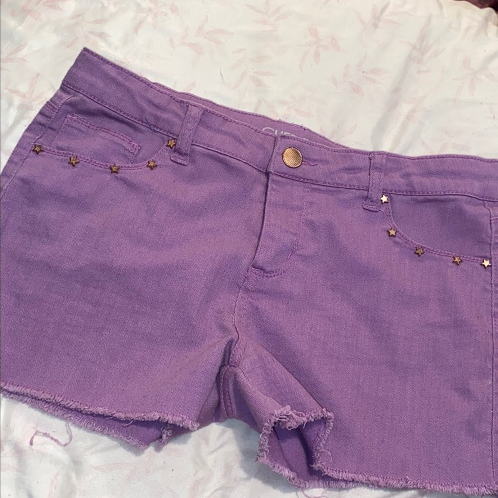 Purple Jean Shorts